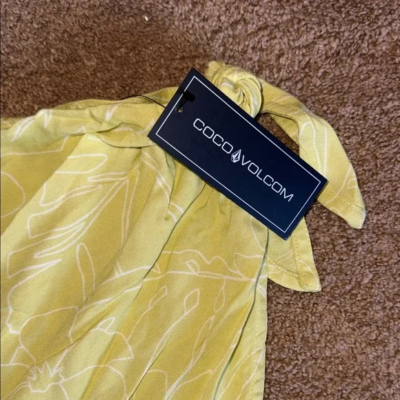 NWT Women's XS Volcom Sarong Swim Yellow Floral Print - Picture 3 of 8